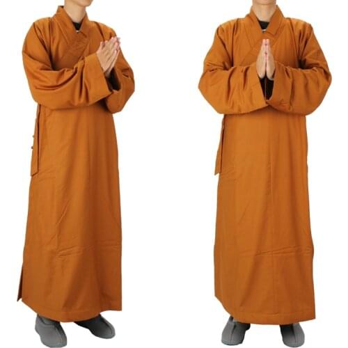 Winter Warmth Monk Costume Male Winter Thick Monk Clothes Female Gown Meditation Clothing Cotton-padded Jacket Kung Fu Zen Robe