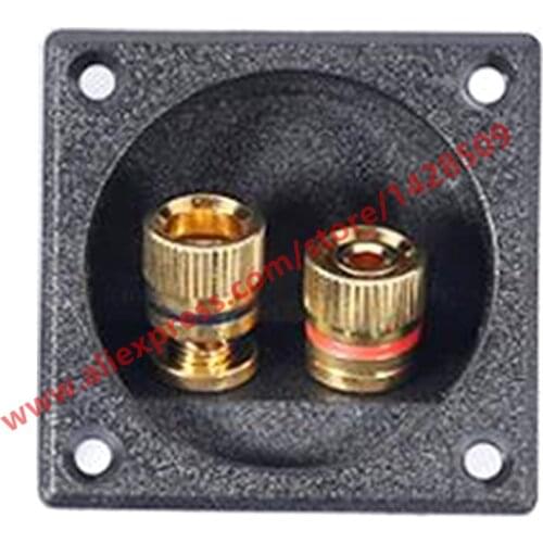1pc Square Junction Box Connector WP2-27 2 Positions ABS Red and Black Copper Wiring Clamp Audio Speaker Binding Post