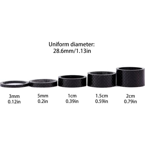 28.6mm Mtb Road Bike Bicycle Headset Stem Carbon Fiber Washer Stem Front Fork Adjustment Spacer Headset Fork Spacers Kit