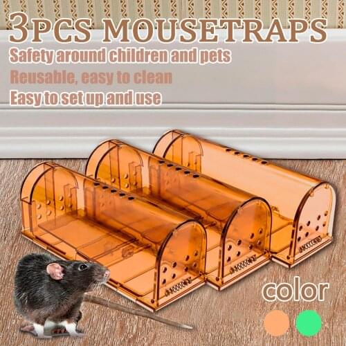 3Pcs Transparent Reusable Mouse Trap Rodent Mice Live Catcher Small Animals Cage Mouse cage mousetrap mouse trap mousetrap