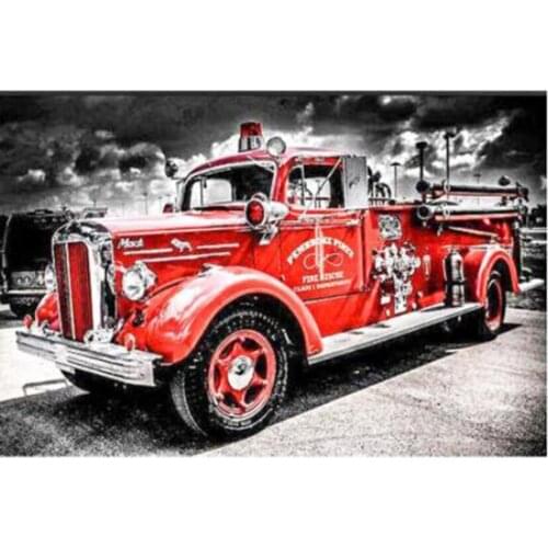 5d Diy Diamond Painting Fire engine Full Square round Daimond Paintings man dream Diamant Embroidery Home Decoration Cross FH632