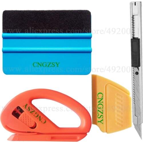 Car Sticker Vinyl Foil Wrap Tool Corner Scraper Felt Squeegee Film Cutter Art Knife Window Tint Car Styling Auto Accessories K08