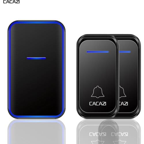 CACAZI Wireless Doorbell Waterproof 300M Remote 1 2 Button 1 2 Receiver US EU UK Plug Smart Home Welcome Calling Door Bell