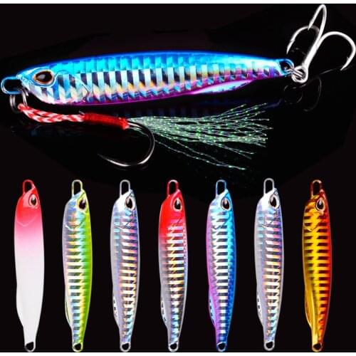 6pcs Metal Cast Jig Spoon 10G 15G 20G 30G 40G Shore Casting Jigging Fishing Sea Bass Fishing Lure Artificial Bait Tackle