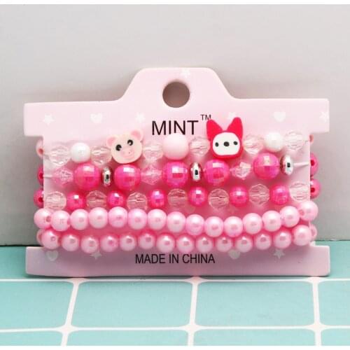 New Harajuku Punk Acrylic Elastic Imitation Pearl Round Beads Bracelet For Women Gifts Accessories Cute Child Jewellery Gift