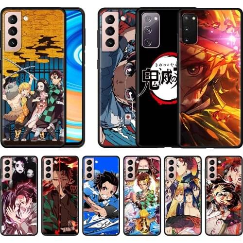 Demon Slayer Blade Case For Samsung Galaxy S20 FE S21 Ultra S10 S9 S8 Plus S10E S10Lite S7 Antifall Black Soft Phone Shell Cover