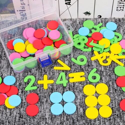 Wooden Montessori Toys Children early learning educational Math Color Counting discs learnings Set Teach Aids Gifts
