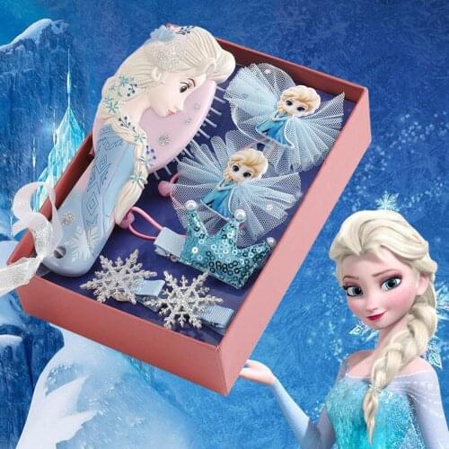 Disney Frozen 6-Piece Set Gift Box Hair Accessories Suit Hair Bands for Kids Girls Girl Lovely Girl Hairpin Bow Headband Durable