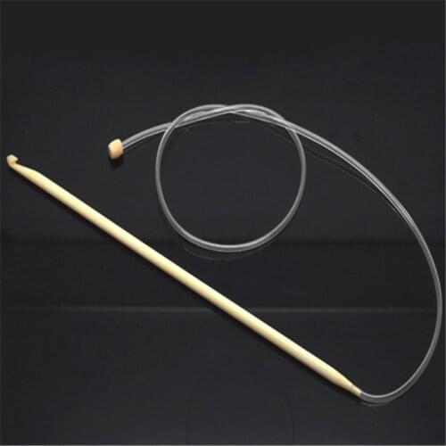 DoreenBeads 5.5mm Bamboo Afghan Tunisian Crochet Hook Needles Weave Craft Tool with Mummy Necessary 85cm(33 4/8") long, 1 PCs