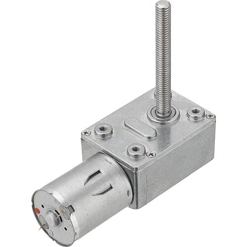 JGY370 M6-50mm DC 6V 12V 24V Motor Screw Worm Gear Motor DC 12V 6-150RPM Self-locking Reduction Gear Motor