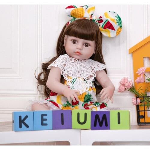 Beautiful Doll Reborn All Silicone Body 49 CM Long Hair Princess Baby Doll Sugar Cubs For Girl Childrens Day Birthday Gift