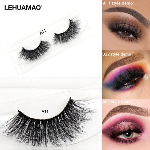 LEHUAMAO 3D Mink Eyelashes Makeup Eyelashes Handcrafted cruel-free Mink Lashes Natural soft Lashes eyelashes Reusable Lashes A11