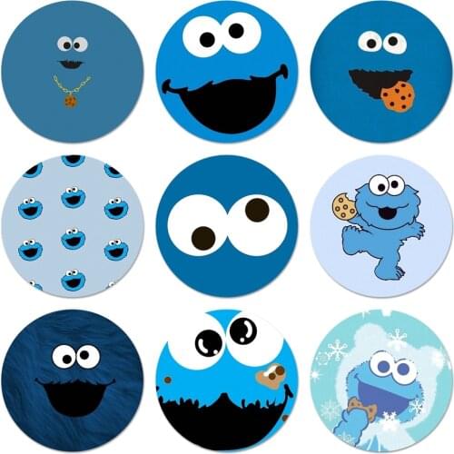 Cute cookie monster Icons Pins Badge Decoration Brooches Metal Badges For Clothes Backpack Decoration 58mm