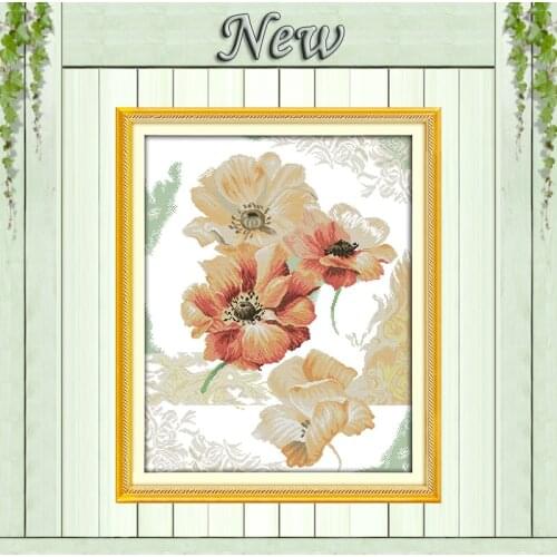 Chinese rose pink flowers home decor painting counted print on canvas DMC 14CT 11CT Cross Stitch Needlework Sets Embroidery kits