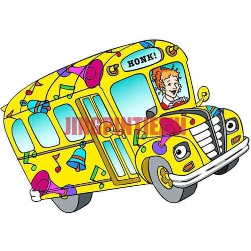 Car Stickers Vinyl Motorcycle Decal Car Window Body Decorative Magic School Bus Honk Racing Helmet Stickers