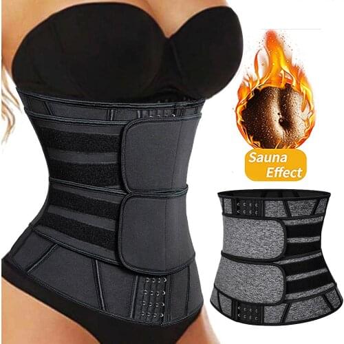 Black Slimming Belt Waist Trainer Corset Sauna Sweat Faja Sport Girdles Shaper Lumbar Trimmer Straps Modeling Women Shapewear