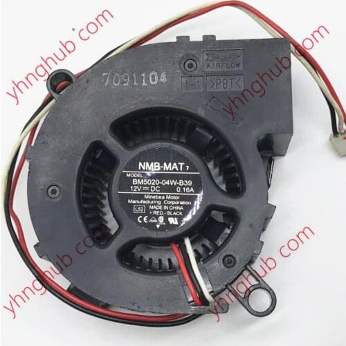 NMB-MAT BM5020-04W-B39 L52 Server Projector Cooling Fan DC 12V 0.16A 50x50x20mm 3-wire