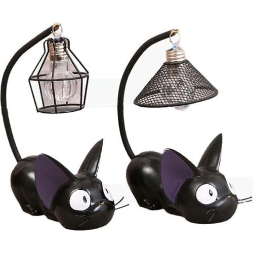 Vogue Anime Kikis Delivery Service Night Light Black Cat Jiji Studio Ghibli Hayao Miyazaki Ornaments Miniature Models Gift