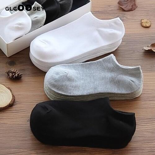 10 Pairs/Pack Man socks cotton Black White Gray Mens Ankle Socks Summer Short Boat Socks Shallow Mouth Male Wholesale price