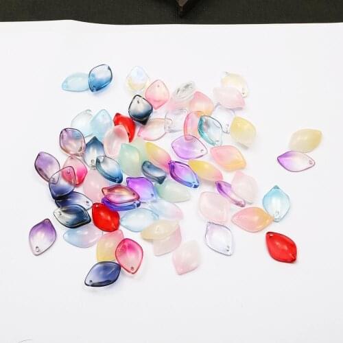 2020 New 10 Pcs 19x13mm Multi Gradient Color Glass Beads Petal-shaped Hole Approx 1mm Beads For Handmade Jewelry Accessories