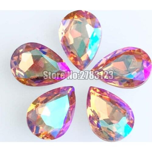 New product!! Water red AB color DR shape Crystal glass pointback rhinestones, DIY/Clothing accessories SWSP706 Free shipping