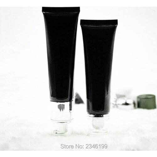 Wholesale 50ML50g 50pcs Mysterious Black Cosmetic Soft Tube Shampoo Body Lotion Container Plastic Cosmetic Packaging For Travel
