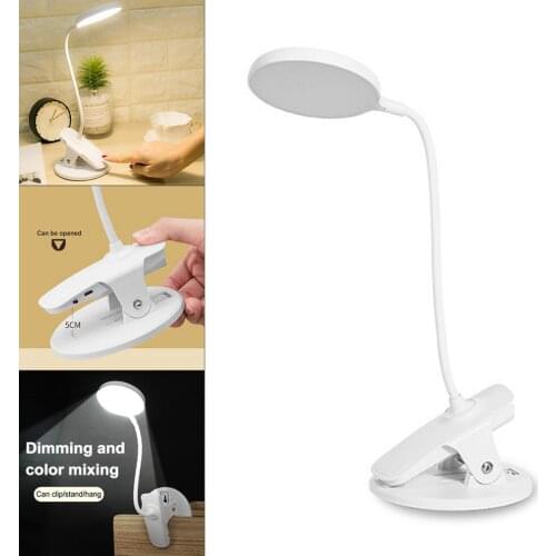 Rechargeable LED Desk Lamp Eye Protection Read Book Light 3 Brightness Touch Control Dimmable Reading Lamp with Flexible Neck