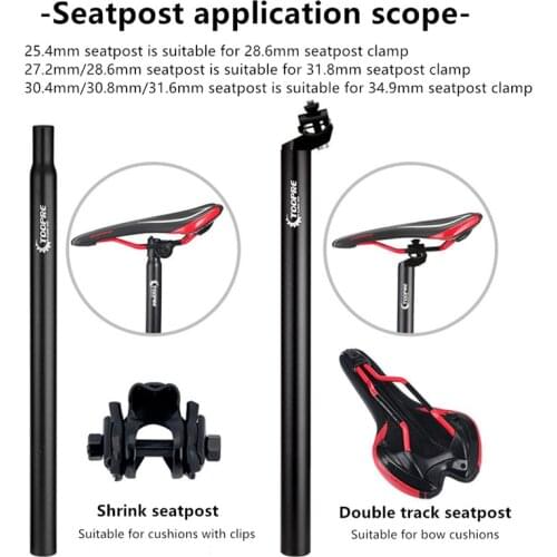 MTB Seatpost 25.4 27.2 28.6 30.8mm 350 450mm Aluminum Alloy Seat Tube Long Fixed Gear Seat Post Extension Bike Parts Aceessories