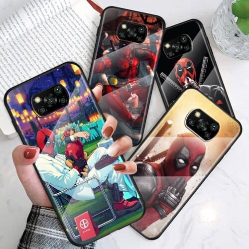 Marvel Deadpool For Xiaomi POCO F3 F2 X3 NFC X2 M2 Pro Tempered Glass Hot New Shell Luxury Cover Phone Case