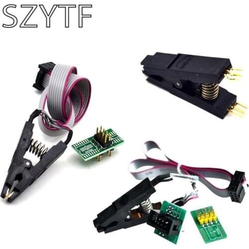 SOIC8 SOP8 Test Clip For EEPROM 93/25 /24Cx in-Circuit Programming + 2 Adapters