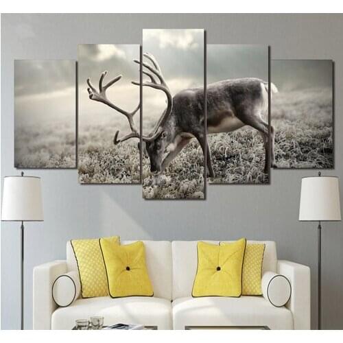 Modern Canvas Painting HD Printed Wall Art Frame Modular Pictures 5 Pieces Abstract Guitar Music Poster Living Room Decor