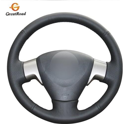 Hand-stitched Black Genuine leatherCar Steering Wheel Cover for Toyota Corolla 2009-2013 Matrix 2009-2010 Auris 2007-2009