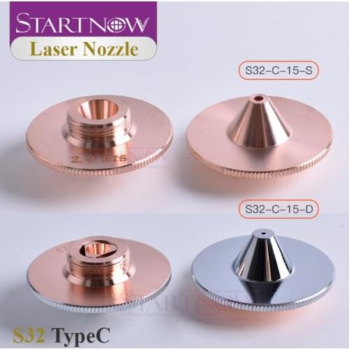 Startnow S32-C Bulge Laser Nozzles Jet D32 Caliber 1.0 1.5 Single Layer For Fiber Laser Cutting Machine Head Holder Accessories
