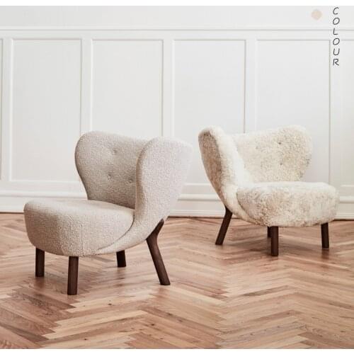 High quality little petra lounge chair BV Hotel Leisure Sofa Chair Living Room Furniture bedroom cafe lambwool chair