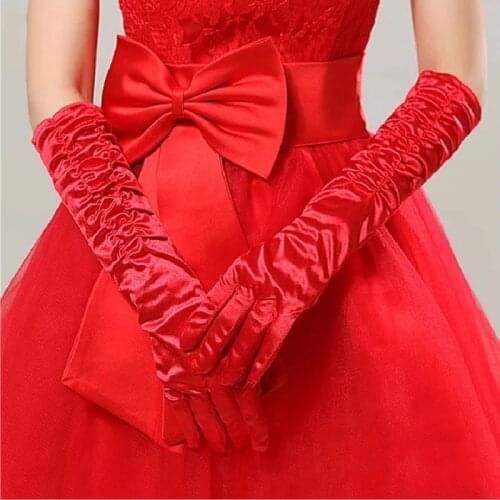 Wedding Gloves Fingerless Bridal Gloves for Women Bride Red Lace Gloves De Noiva Wedding Accessorie
