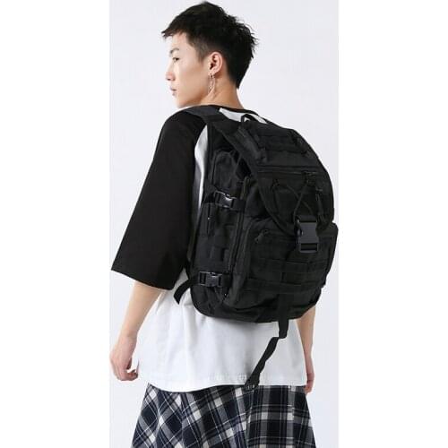 Vintage Canvas Backpack Women Harajuku Street Casual Student Buckle Backpack Male Luggage Shoulder Bag Functional Travel Bags