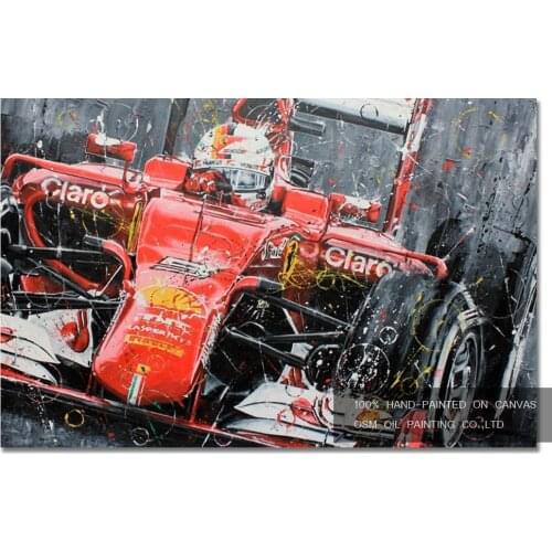 Top Skills Painter Directly Supply High Quality Hand-painted Racing Car Oil Painting on Canvas Abstract Race Oil Painting