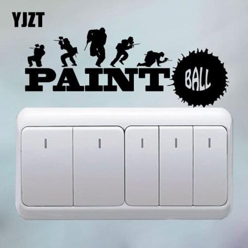 YJZT Paintball Sports Game Teen Room Art Light Switch Girl Room Home Decoration Sticker 8SS2210