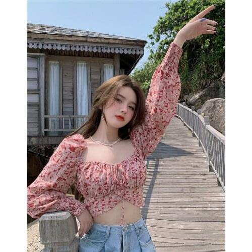 Women Blouse Lace Chiffon Womens Summer Pink Long Sleeve Shirt Blusas Mujer De Moda