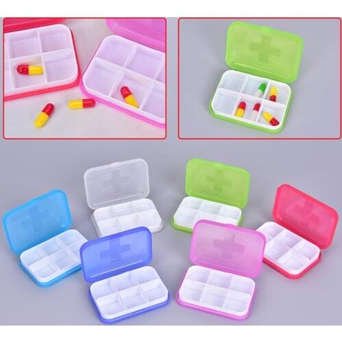 1Pc Plastic 7 Days Foldable Mini Pill Box Drug Tablet Storage Dispenser Travel Case Holder Container 4/6Slots Medical Pill Box
