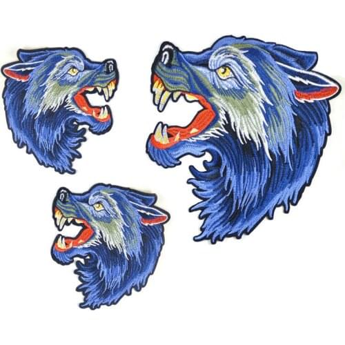 10pcs/lot New Wolf Animal Embroidery Patches for Clothing Biker Decorations Creative Cool Badge Applique Accessory