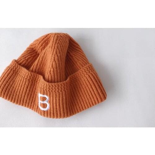 2021 Acrylic letter embroidery Thicken knitted hat winter warm hat Skullies cap beanie hat for Children boy and girl 07