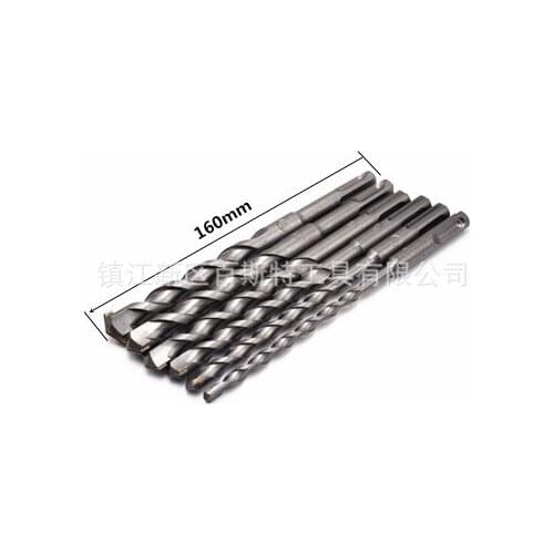 6pcs 2-flute Carbide Tip Masonry Drill Bit 6mm-16mm Electric Hammer Concrete Drills 4 Slots SDS Square Shank Impact Drill Bit