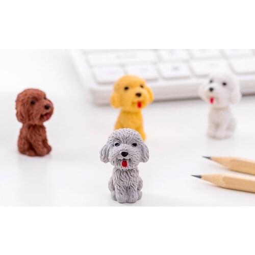 8 PCs Cute Dog Eraser Eraser Student Stationery School Supplies Wholesale