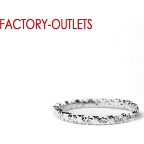 Authentic 925 Sterling Silver Promise Finger Rings For Women Five-Pointed Stars Pattern Christmas Silver Jewelry