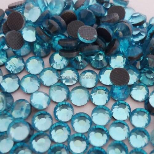 AAAA SS6-SS40 Aquamarine DMC HotFix Rhinestones Flatback Glass Iron-on Stone For garment shoes bags scarf nail jeans Decorations