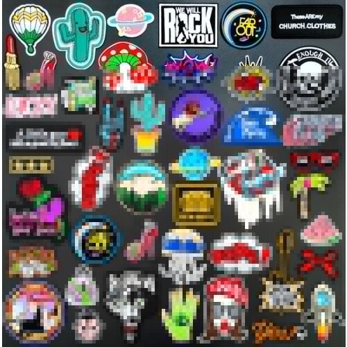 WOW LUCKY DANCE Iron-On Patch For Clothing Embroidered Sewing Applique Woven Badge Sew-On HATE HAND YES