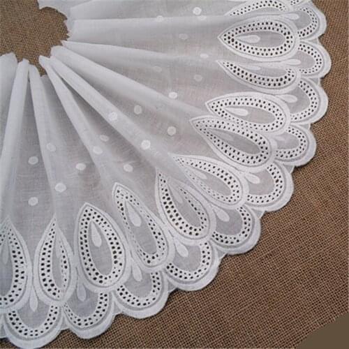 Free Shipping Exquisite Vintage Cotton Cloth Peacock Tail Embroidery Lace Trim Lace Fabric Handmade DIY Width 26cm 3Yds/lot