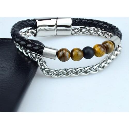 Boho Jewelry Men Charm Bracelet Set Cuban Link Bracelet Luxury Charkra Bracelet Bangle for Women Stainless Stee Wholesale