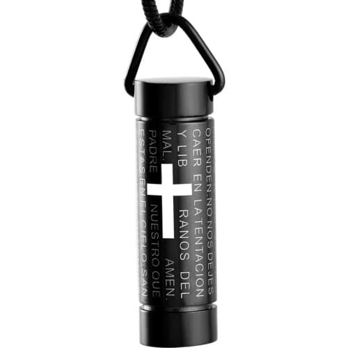 CMJ2207 10pcsStainless Steel Bible Lords Cylinder Ash Holder Memorial Jewelry Cremation Pendant Keepsake Urn Necklace for Ashes